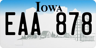 IA license plate EAA878