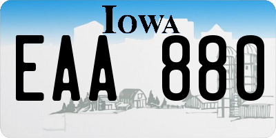 IA license plate EAA880