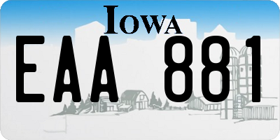 IA license plate EAA881