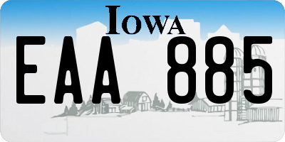 IA license plate EAA885