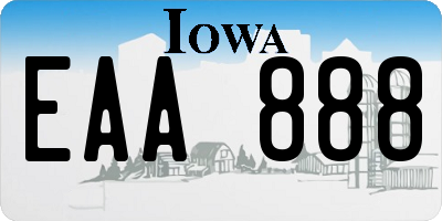 IA license plate EAA888