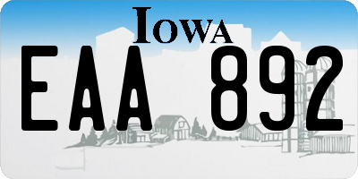 IA license plate EAA892