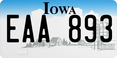 IA license plate EAA893