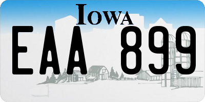 IA license plate EAA899