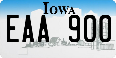 IA license plate EAA900