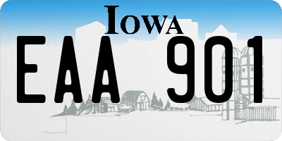 IA license plate EAA901