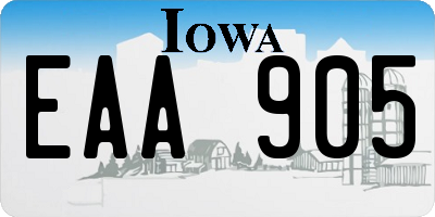 IA license plate EAA905