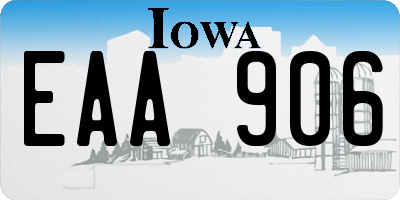 IA license plate EAA906