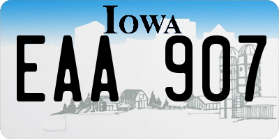 IA license plate EAA907