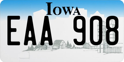 IA license plate EAA908