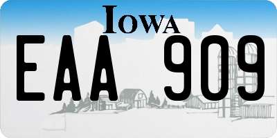 IA license plate EAA909