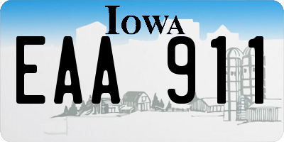 IA license plate EAA911