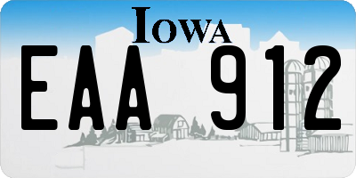 IA license plate EAA912