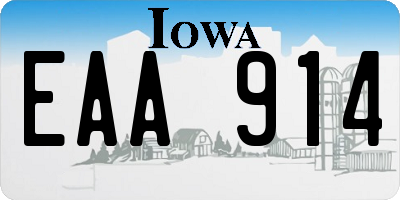 IA license plate EAA914