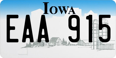 IA license plate EAA915