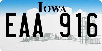 IA license plate EAA916