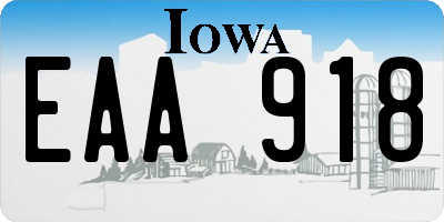 IA license plate EAA918