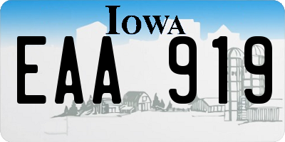 IA license plate EAA919