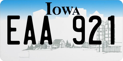 IA license plate EAA921