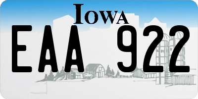 IA license plate EAA922