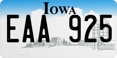 IA license plate EAA925