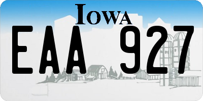 IA license plate EAA927