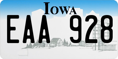 IA license plate EAA928