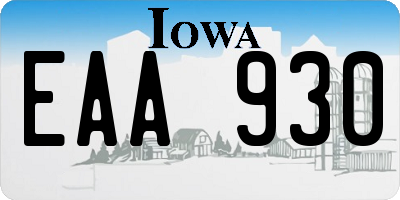 IA license plate EAA930