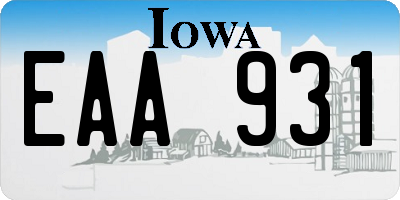 IA license plate EAA931