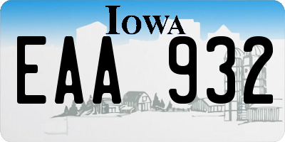 IA license plate EAA932