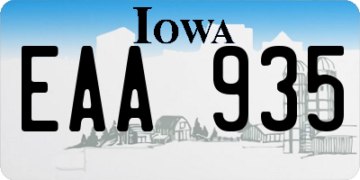 IA license plate EAA935