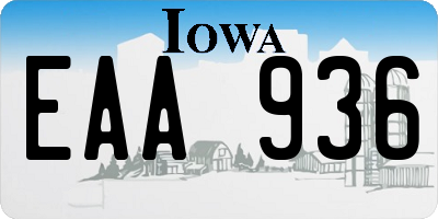 IA license plate EAA936