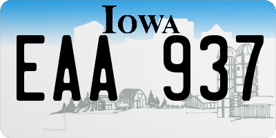 IA license plate EAA937