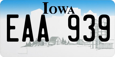 IA license plate EAA939