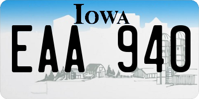 IA license plate EAA940