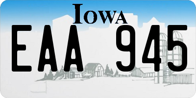 IA license plate EAA945