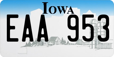 IA license plate EAA953