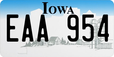 IA license plate EAA954