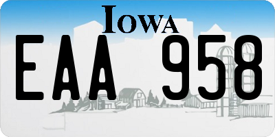 IA license plate EAA958