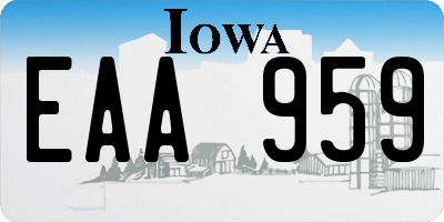 IA license plate EAA959