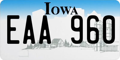 IA license plate EAA960