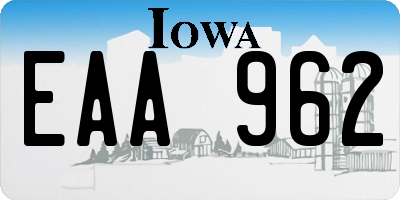 IA license plate EAA962