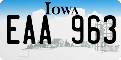 IA license plate EAA963