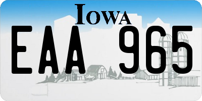 IA license plate EAA965