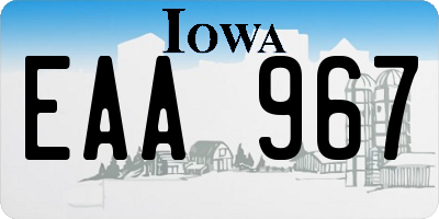 IA license plate EAA967