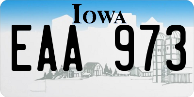 IA license plate EAA973