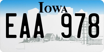 IA license plate EAA978