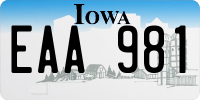 IA license plate EAA981