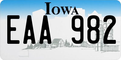 IA license plate EAA982