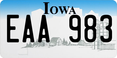 IA license plate EAA983